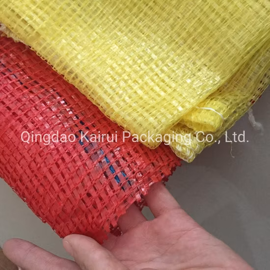 30kg Red Tubular Mesh Packing Sack Onion Firewood PP PE Tubular Vegetable Mesh Bag