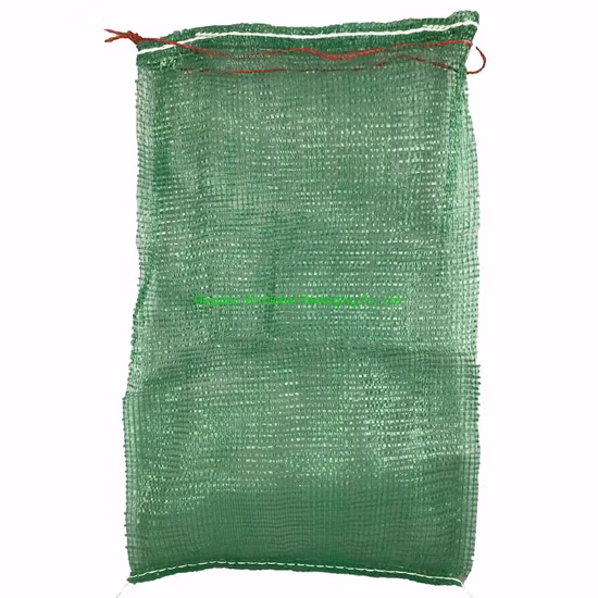 SGS Factory Wholesale Empty Plastic Drawstring Packing 25kg 50kg Firewood Vegetable Onion Potato Cabbage Fruit Orange PP Tubular Woven Leno Net Mesh Bag