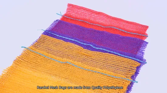 GRS SGS CE Factory Wholesale Plastic Packing 10kg 20kg 25kg 50kg Drawstring Firewood Vegetable Fruit Bean Potato Onion Orange Cabbage PE Raschel Net Mesh Bags