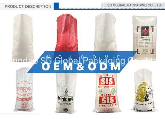 GRS SGS Certified Factory Wholesale Virgin Polypropylene BOPP Laminated 25kg 50kg PP Woven Empty Sack Rice Maize Grain Feed Seed Sugar Flour Wheat Packaging Bag
